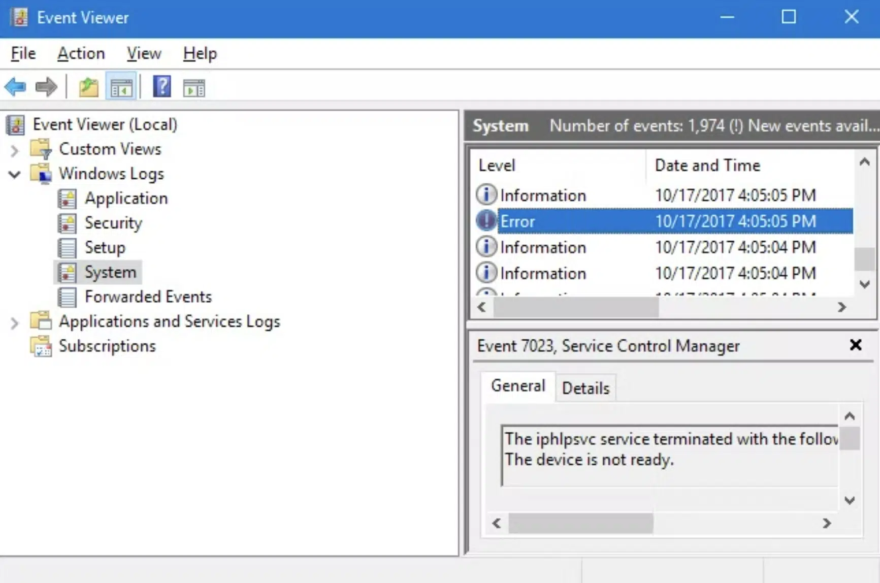 Step-1. Event Viewer