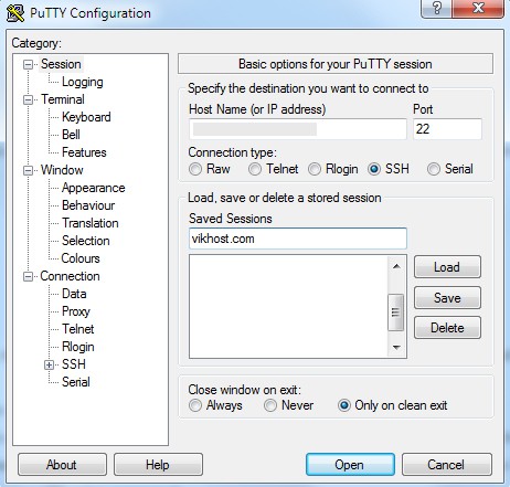 Putty configuration